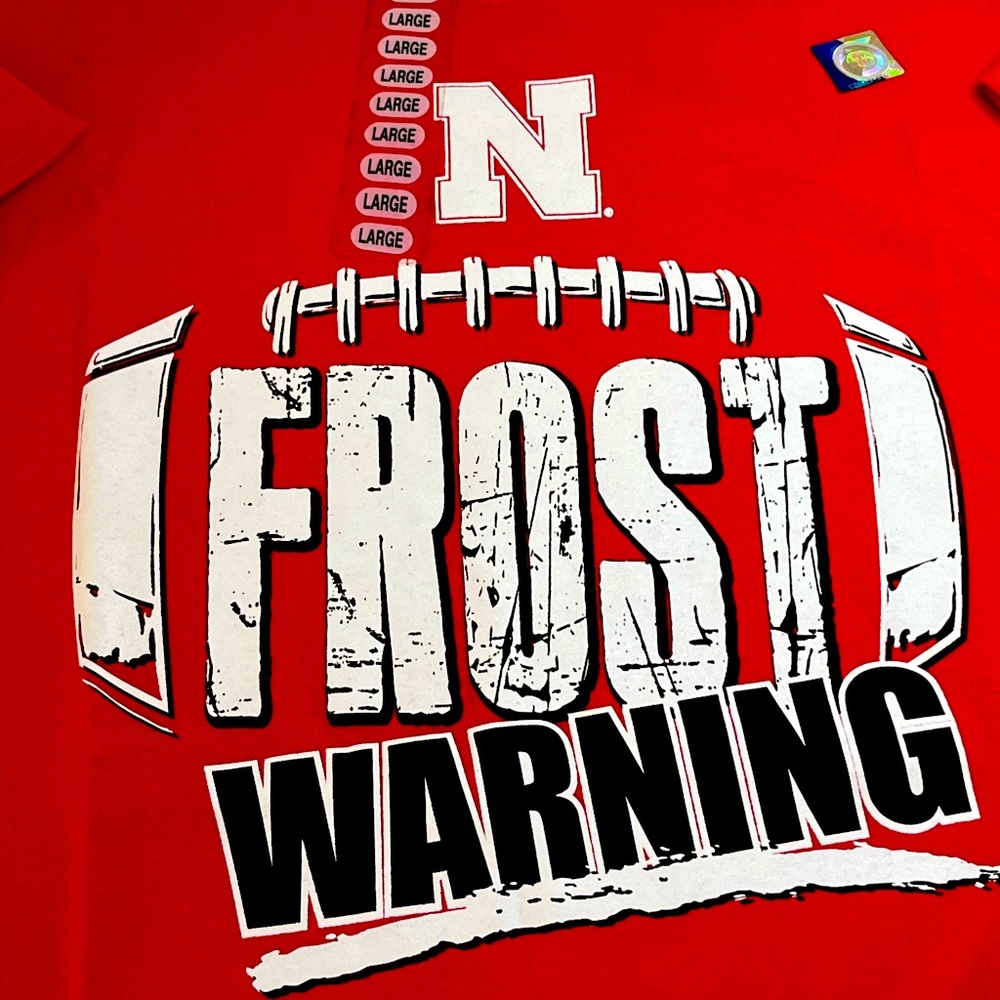 Hard to find Nebraska frost warning tshirt, NWT!